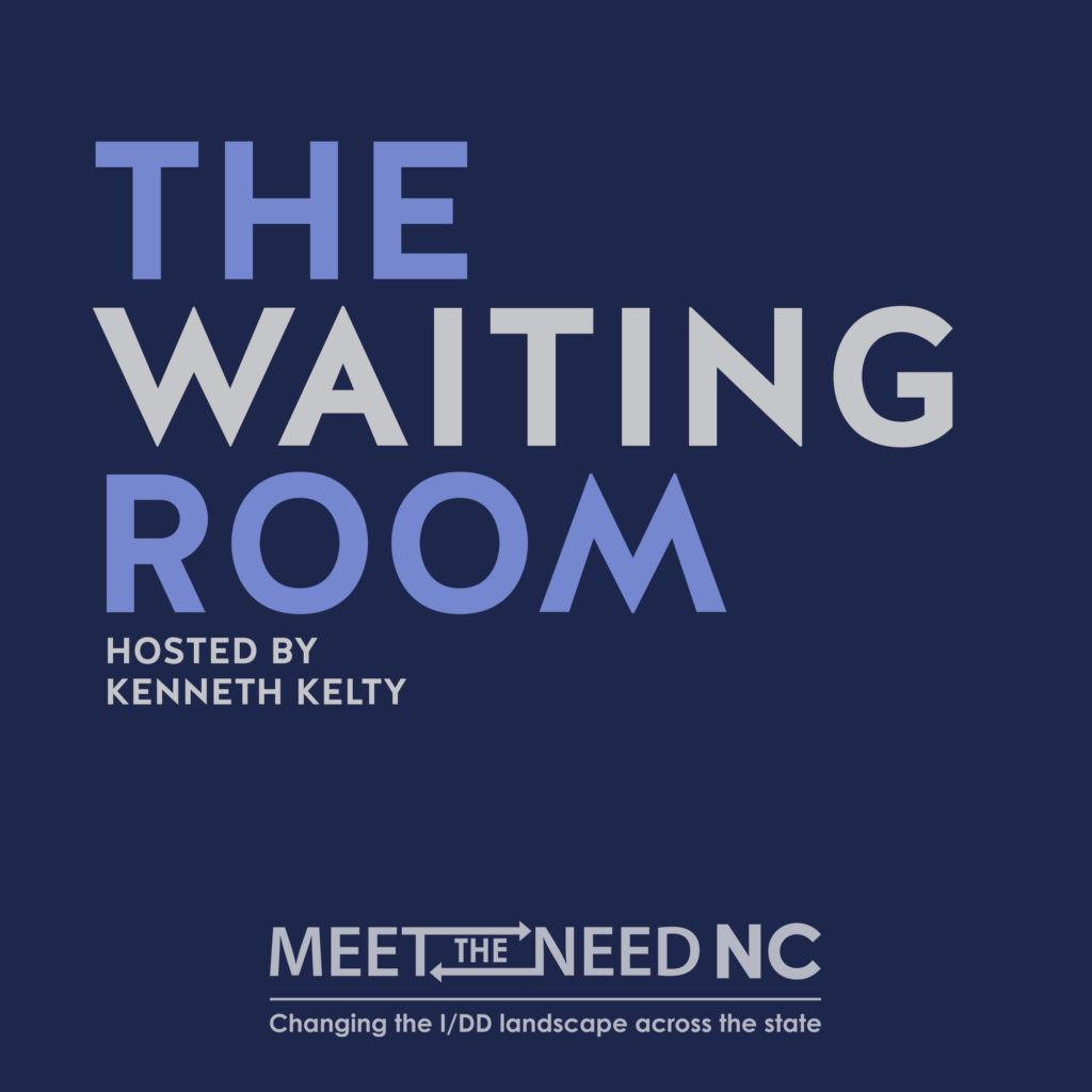 Blue background image that says: The Waiting Room Hosted by Kenneth Kelthy