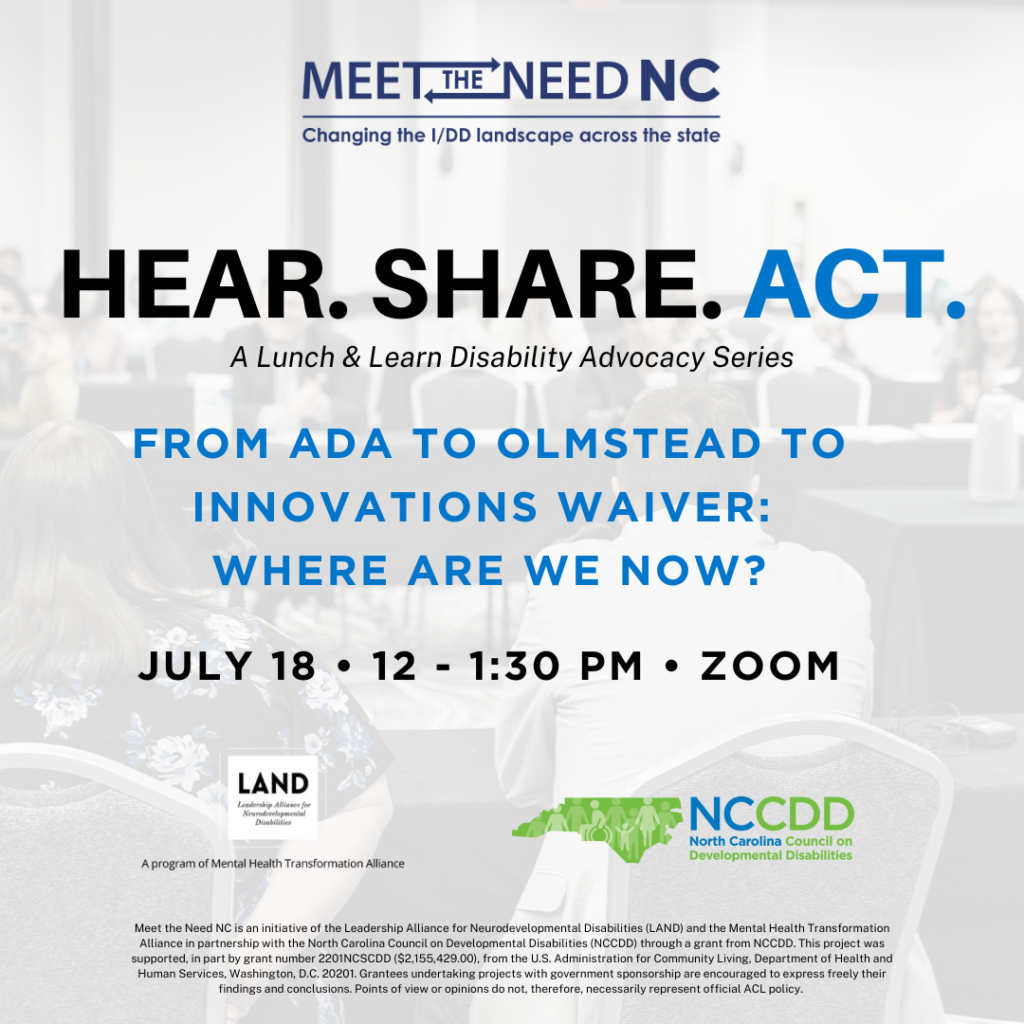 Hear. Share. Act. Webinar announcement for the July 18 webinar.