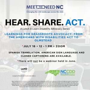 July Meet The Need Lunch & Learn Webinar announcement